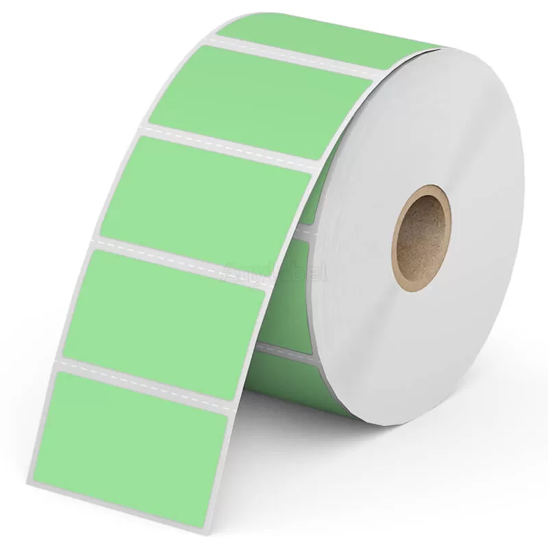 Zebra 2'' x 1'' Green Direct Thermal Shipping Labels