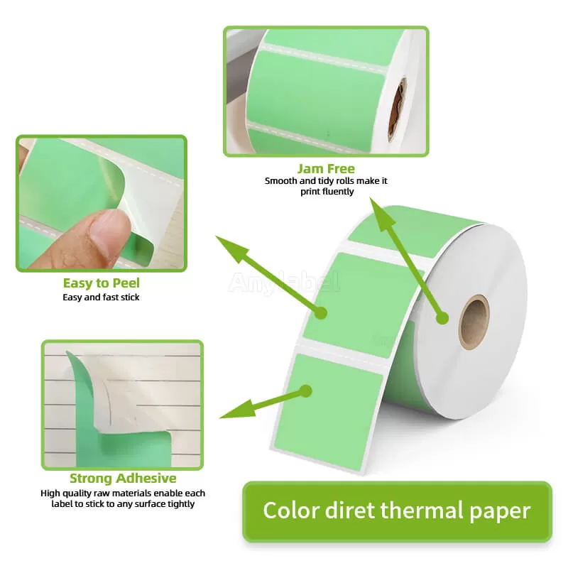 zebra 2 x 2 green direct thermal shipping labels manufacturer