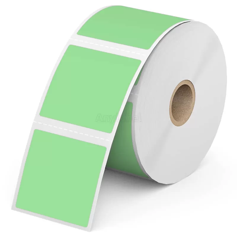 Zebra 2'' x 2'' Green Direct Thermal Shipping Labels