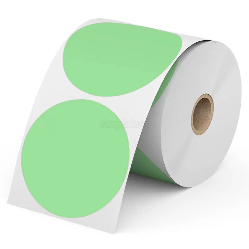 Zebra 3'' Green Circle Direct Thermal Shipping Labels