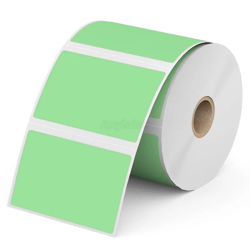 Zebra 3'' x 1.5'' Green Direct Thermal Shipping Labels