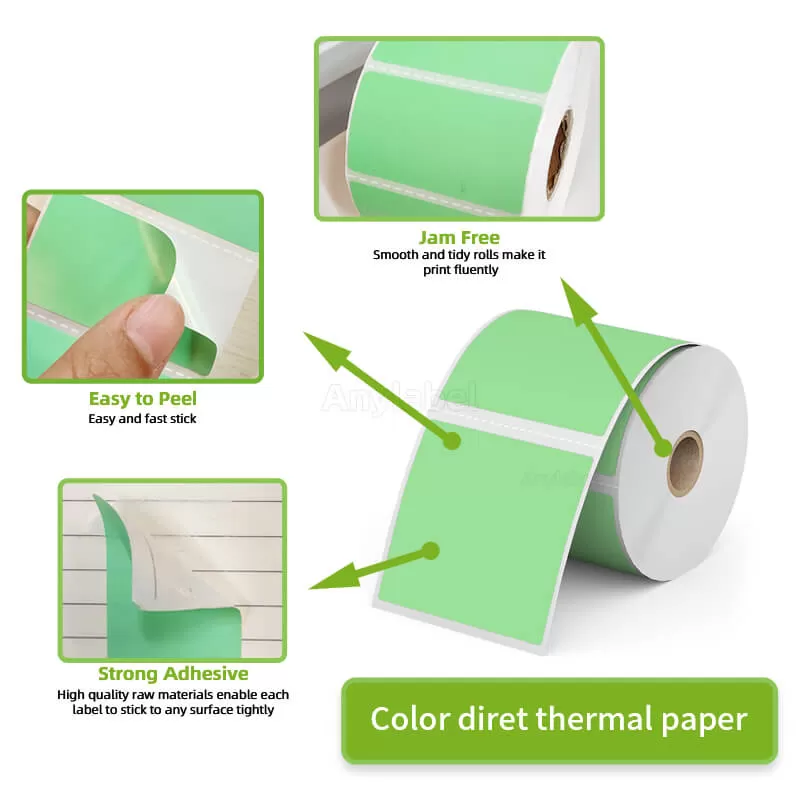 zebra 3 x 3 green direct thermal shipping labels manufacturer