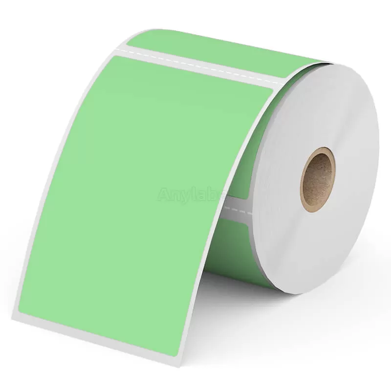 Zebra 3'' x 5'' Green Direct Thermal Shipping Labels