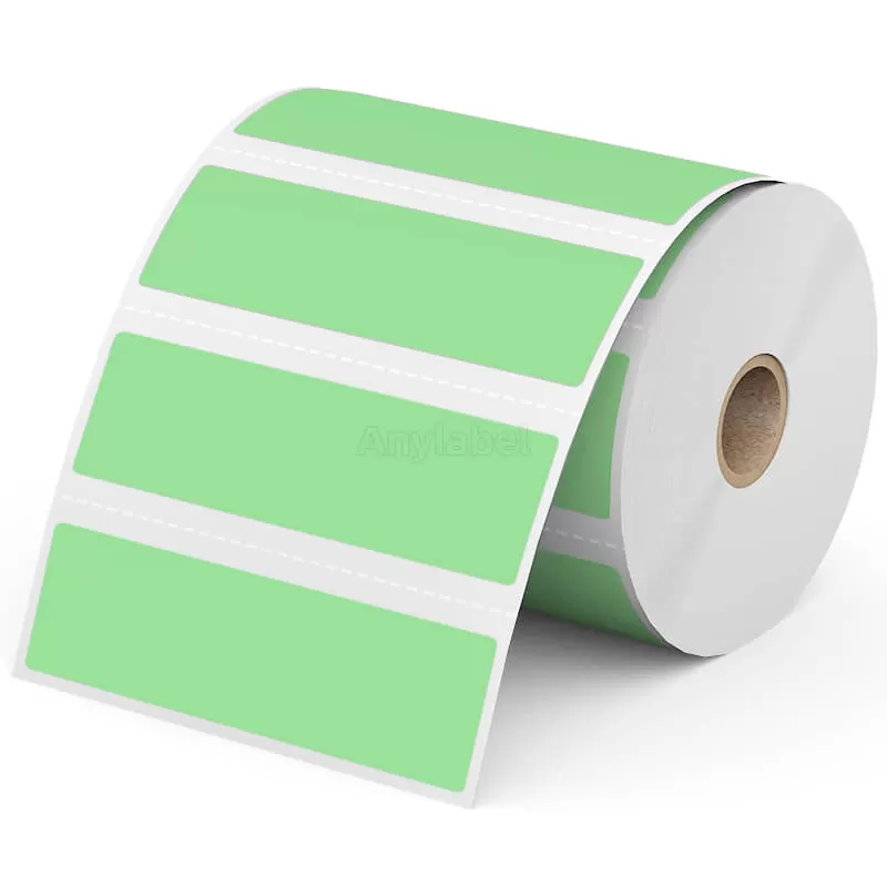 Zebra 4'' x 1'' Green Direct Thermal Shipping Labels