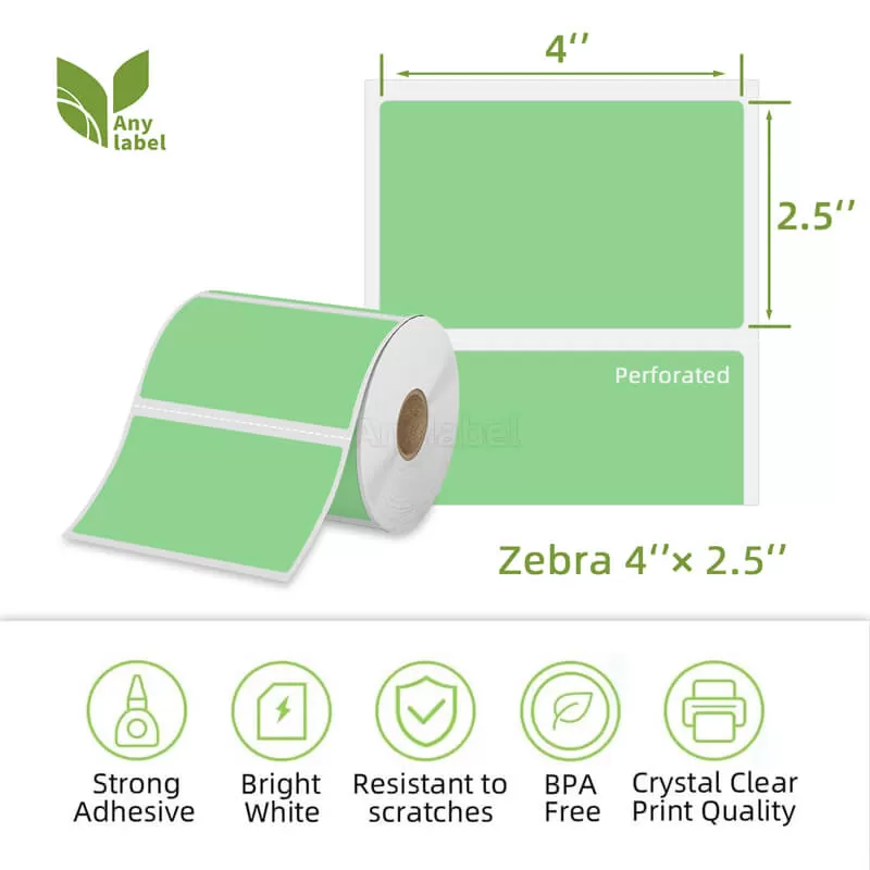zebra 4 x 2 5 green direct thermal shipping labels company