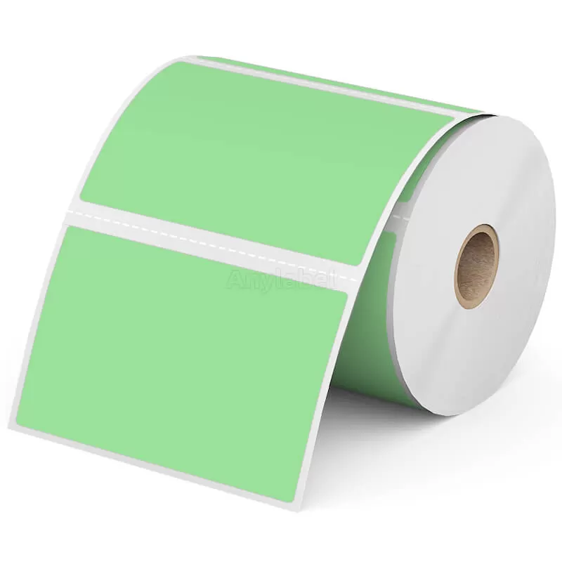 Zebra 4'' x 2.5'' Green Direct Thermal Shipping Labels