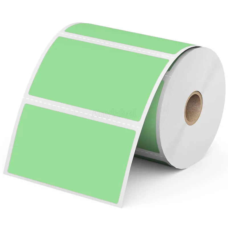 Zebra 4'' x 2'' Green Direct Thermal Shipping Labels