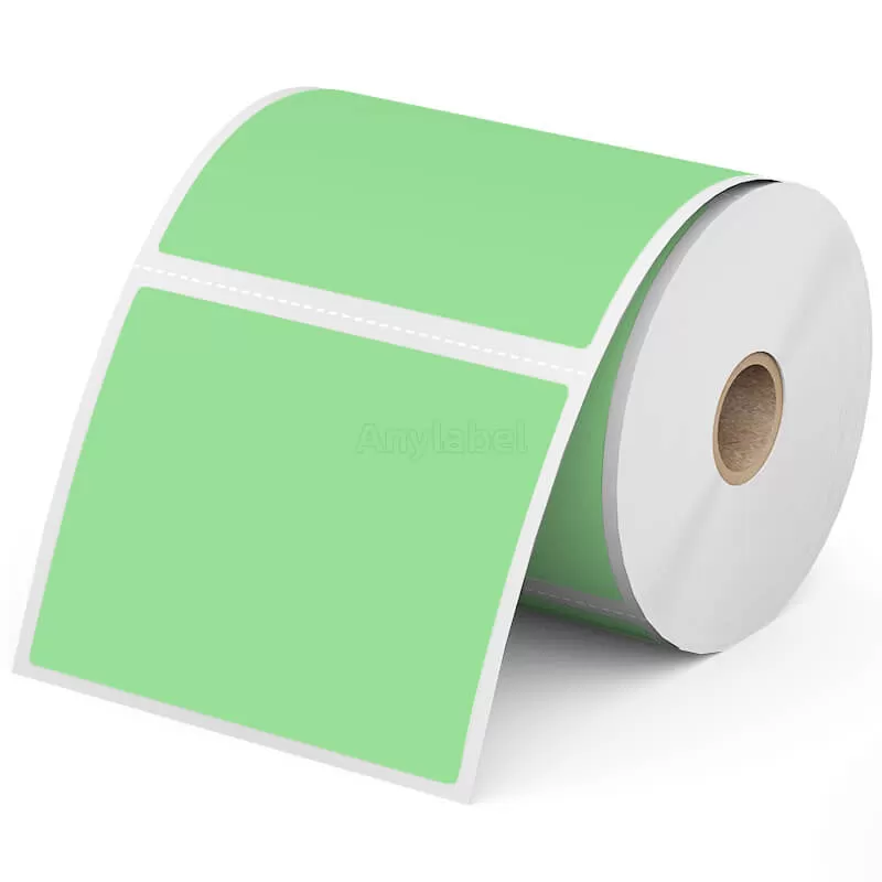 Zebra 4'' x 3'' Green Direct Thermal Shipping Labels
