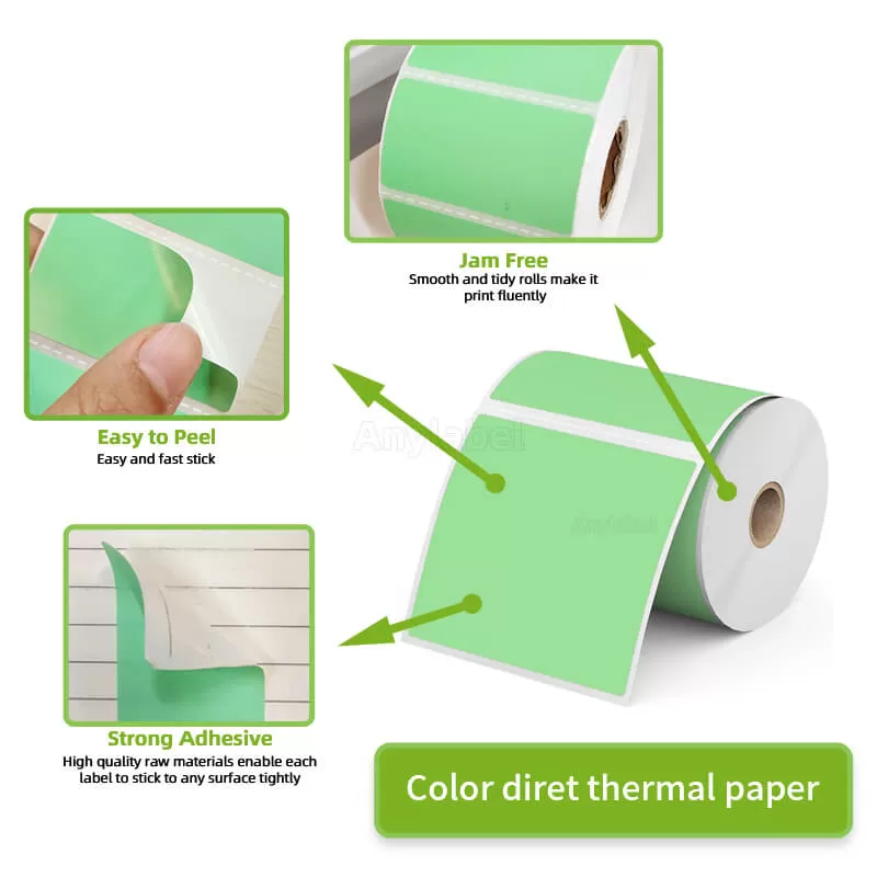 zebra 4 x 4 green direct thermal shipping labels manufacturer