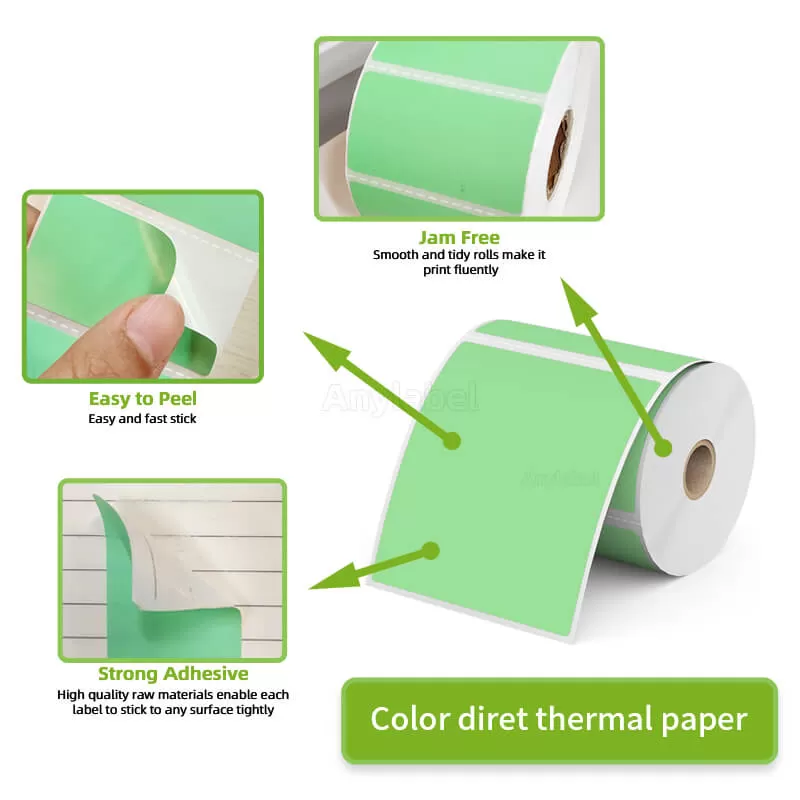 zebra 4 x 5 green direct thermal shipping labels manufacturer