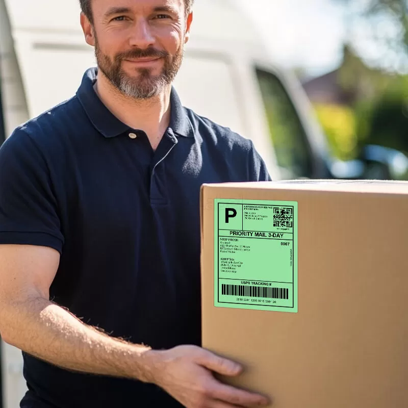 zebra 4 x 5 green direct thermal shipping labels supplier