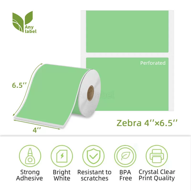 zebra 4 x 6 5 green direct thermal shipping labels company