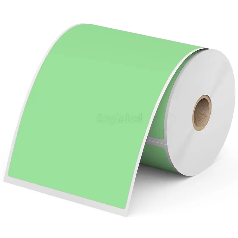 Zebra 4'' x 6.5'' Green Direct Thermal Shipping Labels