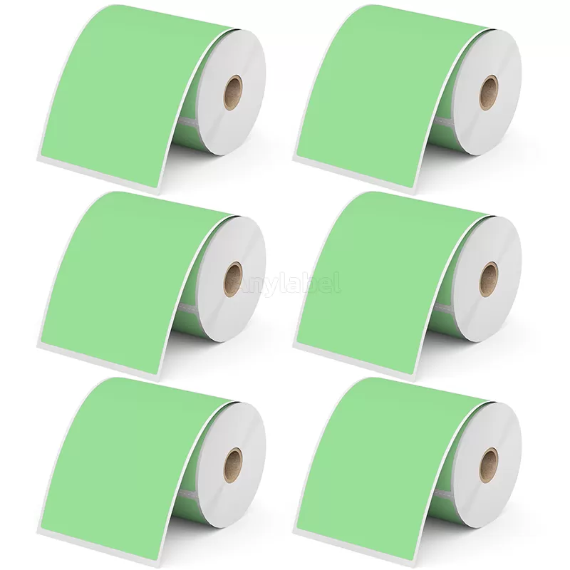 Zebra 4'' x 6.5'' Green Direct Thermal Shipping Labels