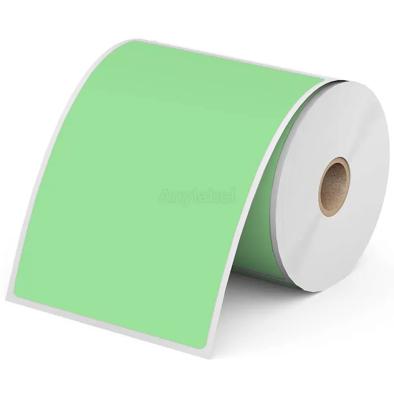 Zebra 4'' x 6'' Green Direct Thermal Shipping Labels